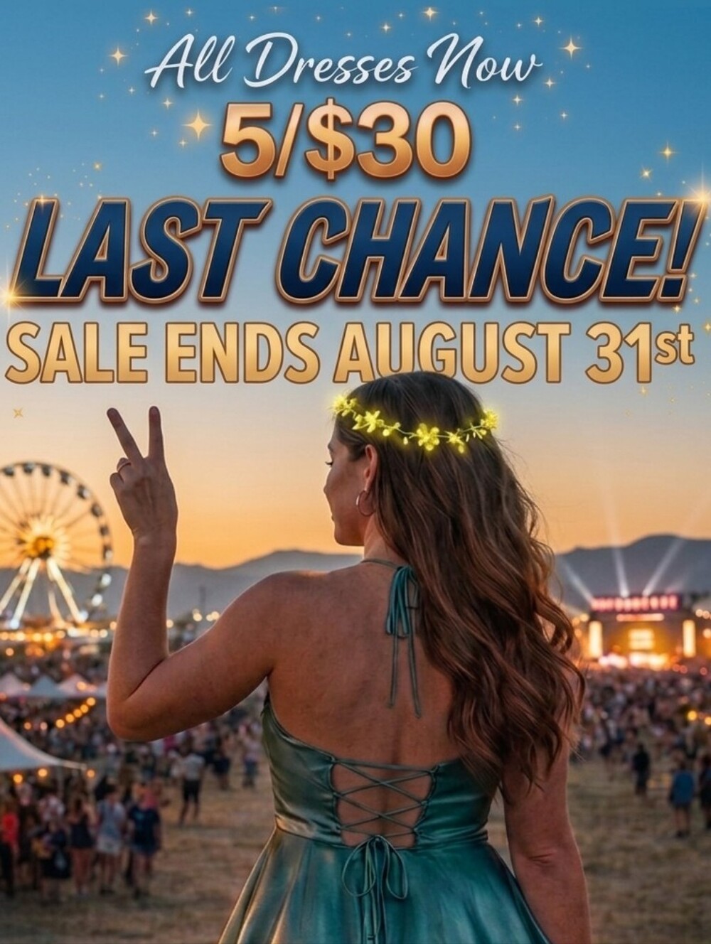 SALE ENDS SOON!- ALL Dresses now 5/$30! 🔥